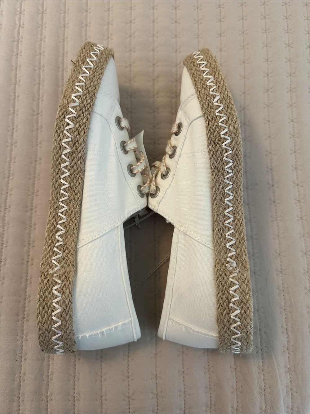 NWT Blowfish Malibu Buenos Espadrille Canvas Platform Sneakers Cream 8.5 - Picture 4 of 11